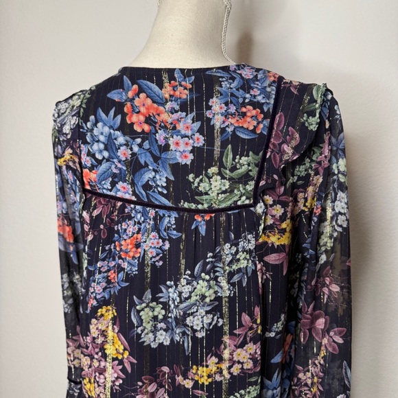 Vineet Bahl Anthropologie Vivienne Floral Embroidered Blouse Size M - Picture 4 of 8